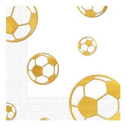 Servilletas futbol balon de oro 20 uds de 33x33 cm