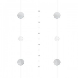 Tira blanca y plata decorativa para globos 182 cm