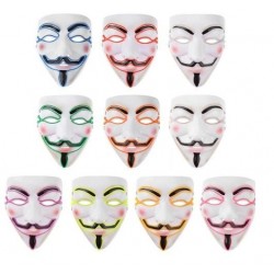 Mascara con luz led azul V de Vendeta anonymous