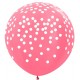 Globo rosa confeti pintado blanco 90 cm unidad