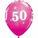 Globo 50 cumplanos fucsia unidad qualatex 30 cm