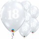 Globo 18 cumplanos transparente unidad Qualatex 30 cm