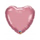 Globo corazon Chrome rosa mauve Qualatex 45 cm unidad