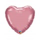 Globo corazon Chrome rosa mauve Qualatex 45 cm unidad