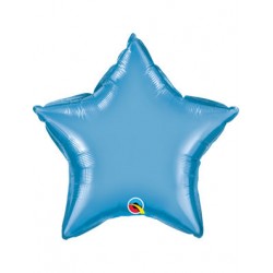 Globo estrella Chrome azul Qualatex 45 cm unidad