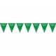 Banderin triangular plastico verde 25 metros 20x30 cm