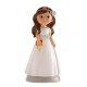 Figura de comunion nina castana elena 13 cm tarta