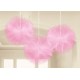 Pompom rosa de Tul fino para decoraciones 3 uds