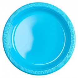 Platos Azul caribe 10 unidades 23 cm plastico