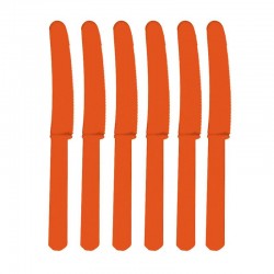 Cuchillos naranjas de plastico 10 unidades