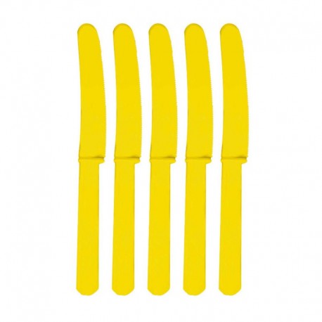 Cuchillos Amarillos de plastico 10 unidades