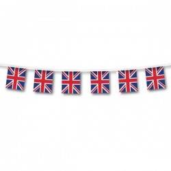 Guirnalda Banderas del Reino unido Inglaterra 3 mt plastico