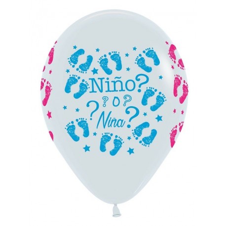 Globo blanco Nino o Nina 12 uds de 30 cm