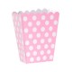 Cajitas rosa lunares 6 uds 6x6x65 cm