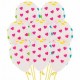 Globos transparentes con corazones colores 12 uds 30 cm