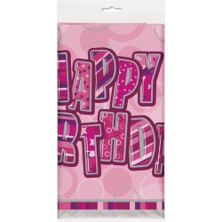 Mantel cumpleaños rosa brillante