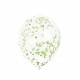 Globos transparentes con confeti verde 6 uds 30 cm