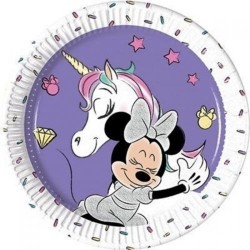 Platos Minnie Mouse unicornio 8 uds 20 cm