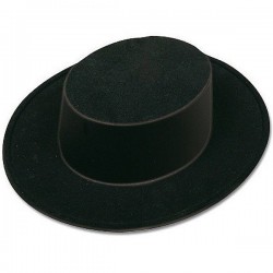 Sombrero cordobes infantil negro flocado