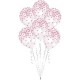 Globos transparentes confetti rosa pintado 6 uds