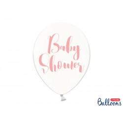 Globos transparente baby shower rosa