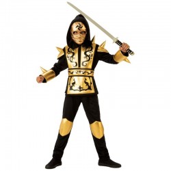 Disfraz ninja dragon oro para niño