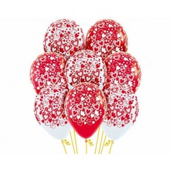 Globos corazones rojos y blancos R5 125 cm