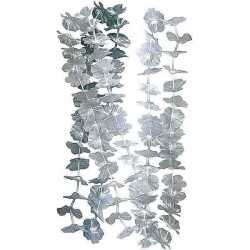 Collar flores plata plateado para cotillon o fiesta