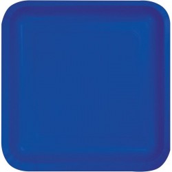 Platos cuadrados azul marino 18 uds de 23 cm