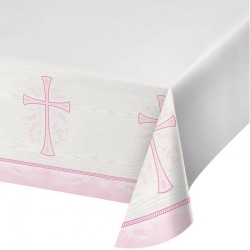 Mantel comunion rosa 259x137 cm