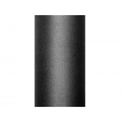 Tul negro rollo de 9 mt x 15 cm para decoraciones