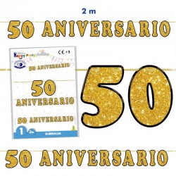 Guirnalda 50 aniversario 2 metros cartel