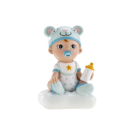 Figura bebe nino con biberon bautizo