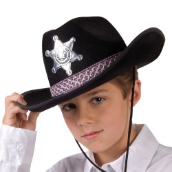 Sombrero vaquero negro infantil sheriff