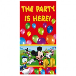 Cartel mickey the party its here 90x13 cm 2 unid