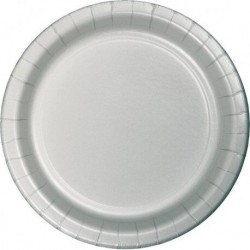 Platos color plata 8 uds de 23 cm carton