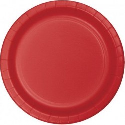 Platos rojos 8 uds de 23 cm carton