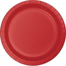 Platos rojos 8 uds de 20 cm carton