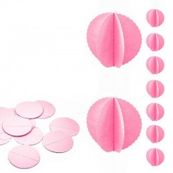 Guirnalda circulos rosas 15 cm
