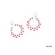 Pendientes sevillana blancos lunares rojos 6 cm