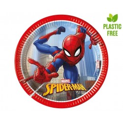 Platos Spiderman cumpleanos 8 uds 18 cm