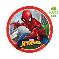 Platos Spiderman cumpleanos 8 uds 23 cm