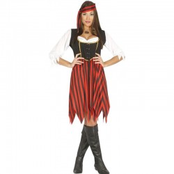 Disfraz pirata roja y negra talla M mujer 38 40