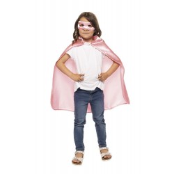 Set superheroe capa y antifaz rosa