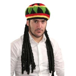 Gorra con rastas jamaicano