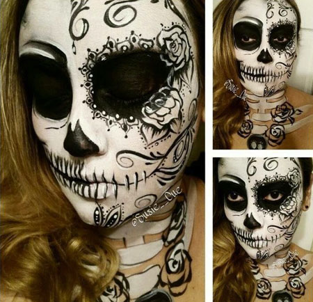 Maquillaje calavera tim burton Halloween